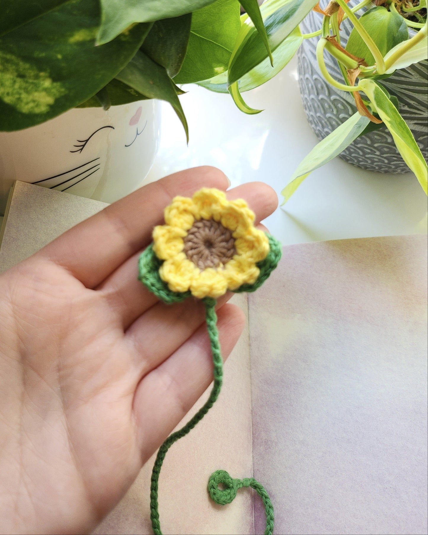 Always Sunny Sunflower Crochet Bookmark