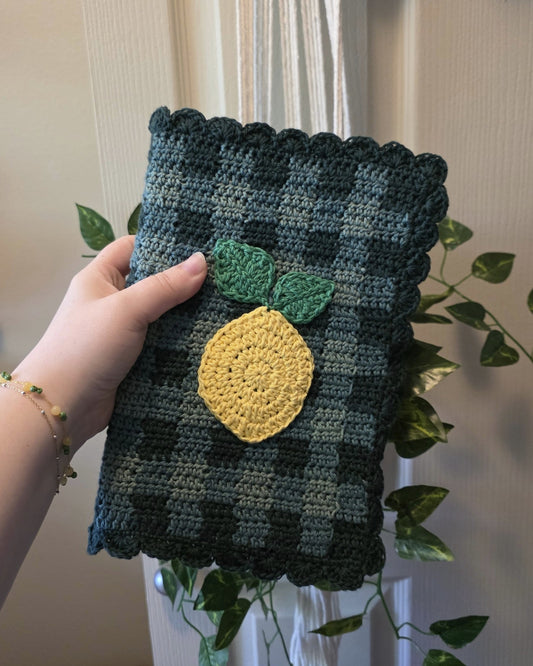 Lemon Gingham Book Sleeve