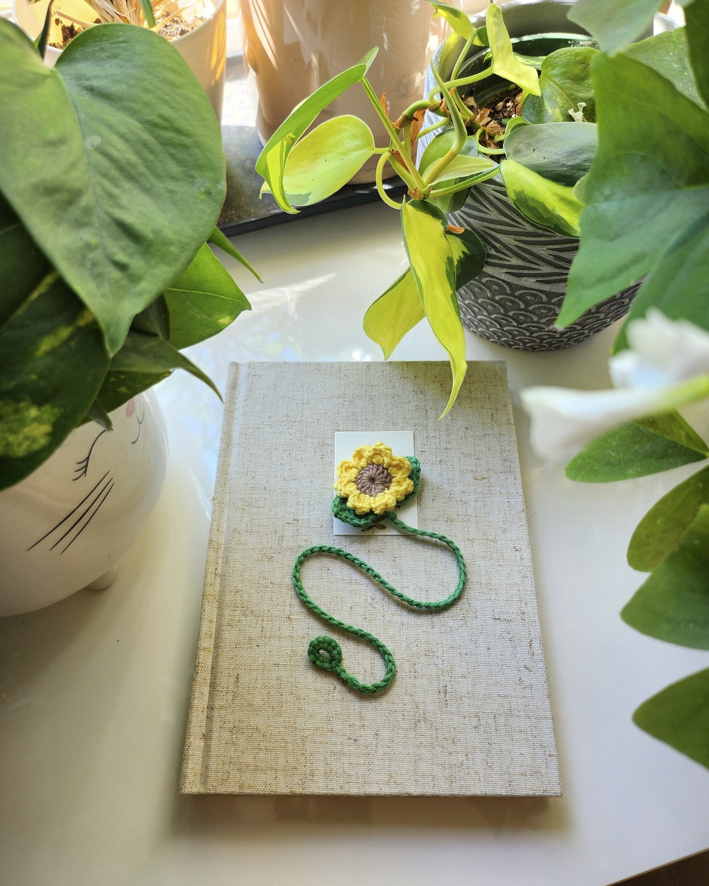 Always Sunny Sunflower Crochet Bookmark