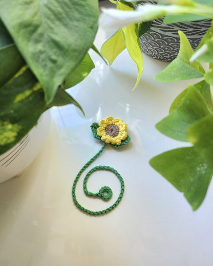 Always Sunny Sunflower Crochet Bookmark