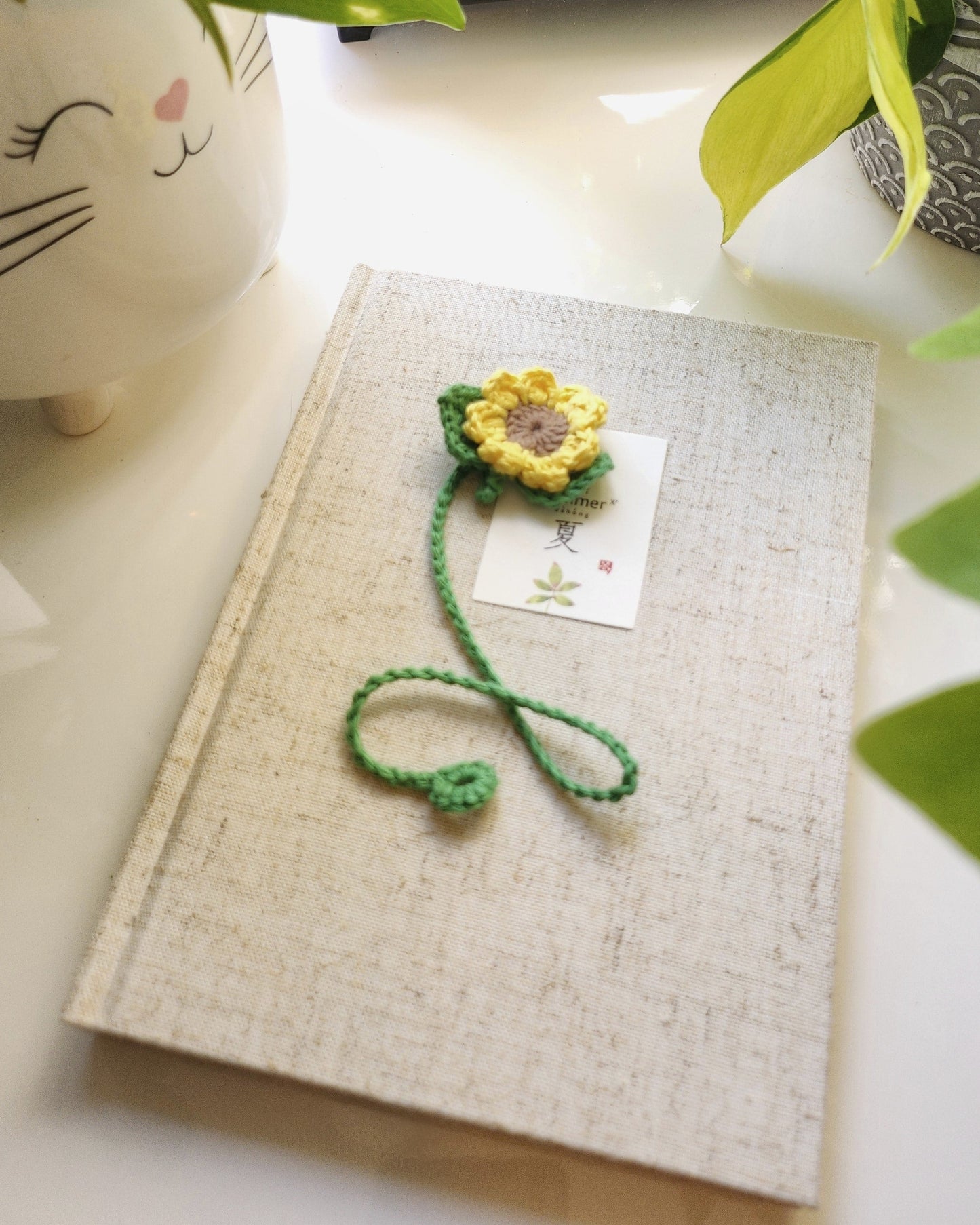 Always Sunny Sunflower Crochet Bookmark