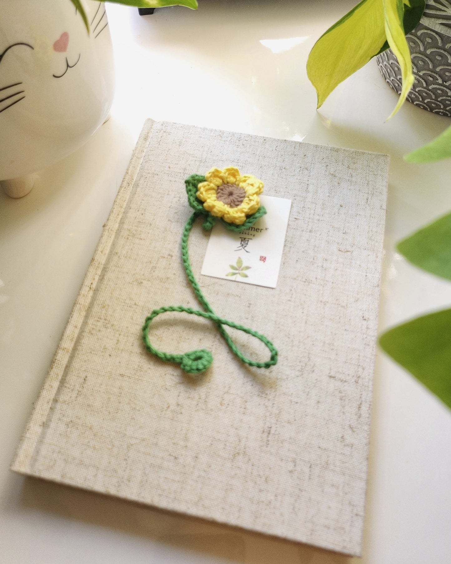Always Sunny Sunflower Crochet Bookmark