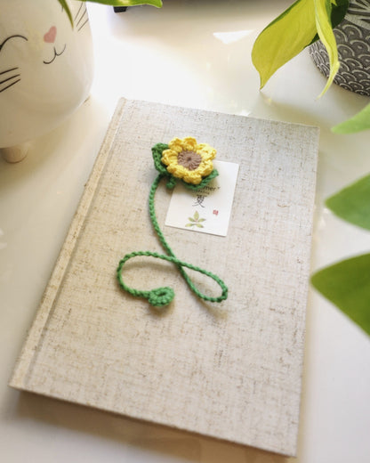 Always Sunny Sunflower Crochet Bookmark
