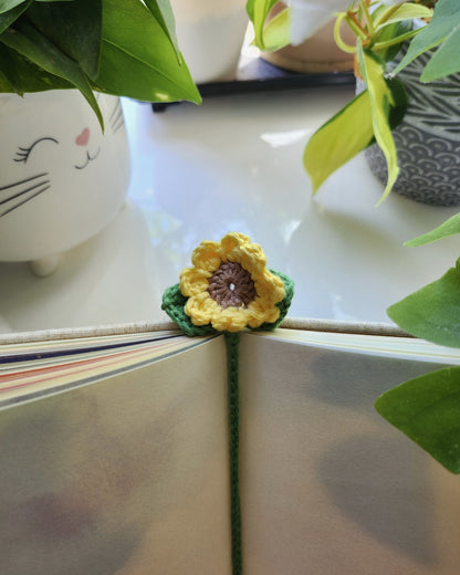 Always Sunny Sunflower Crochet Bookmark