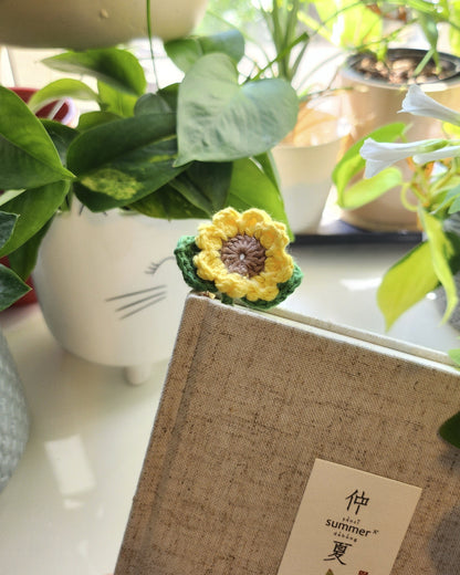 Always Sunny Sunflower Crochet Bookmark