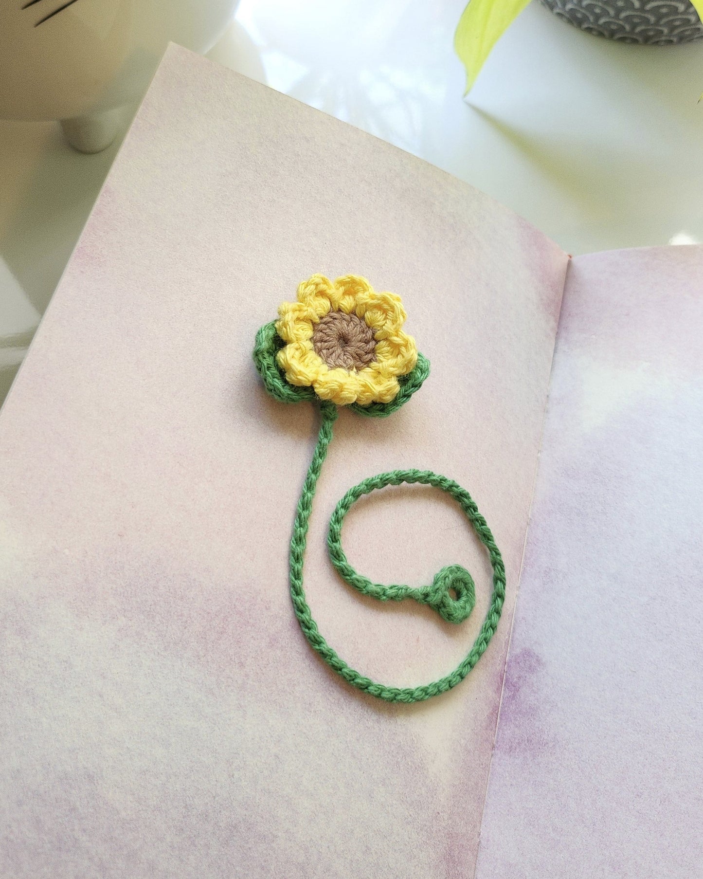 Always Sunny Sunflower Crochet Bookmark