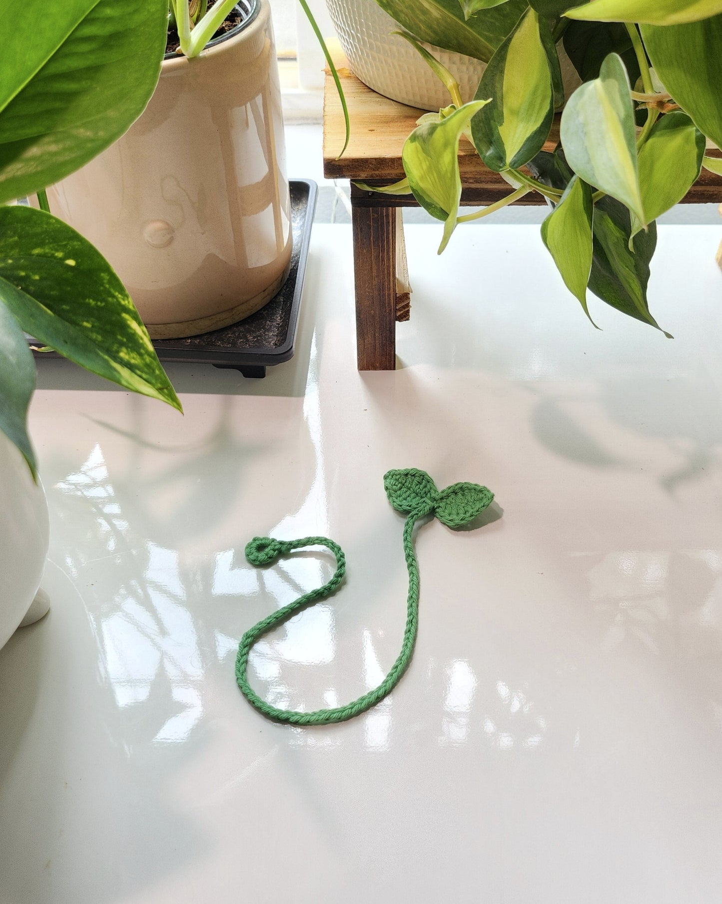 Mini Sprout Crochet Bookmark