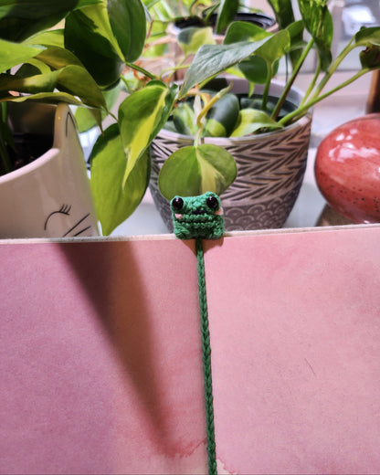 Bug the Frog Crochet Bookmark