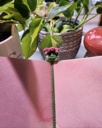 Bug the Frog Crochet Bookmark