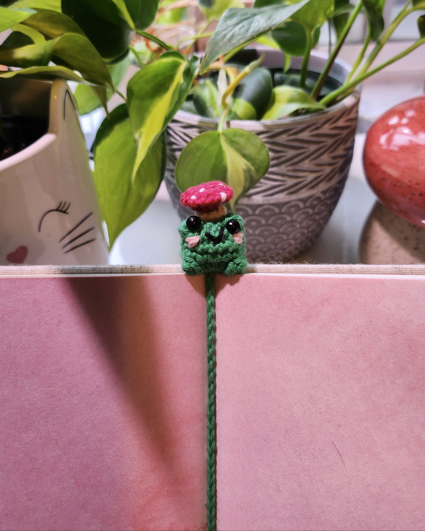 Bug the Frog Crochet Bookmark