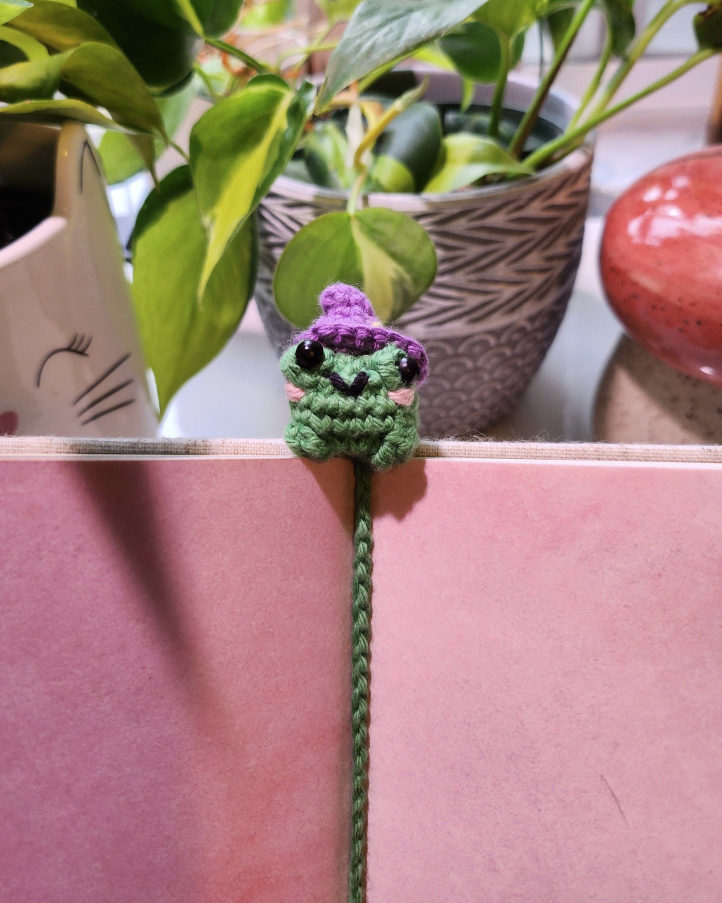 Bug the Frog Crochet Bookmark