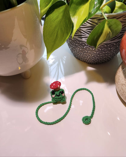 Bug the Frog Crochet Bookmark