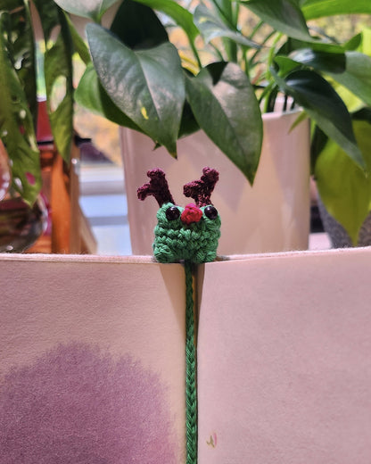 Bug the Frog Crochet Bookmark