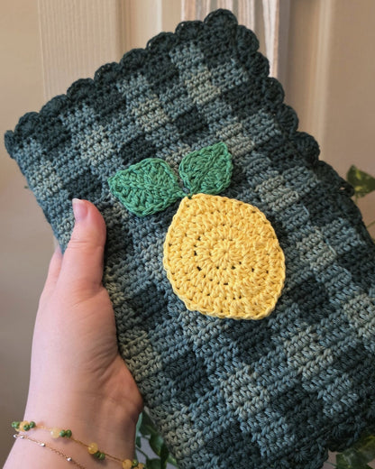 Lemon Gingham Book Sleeve