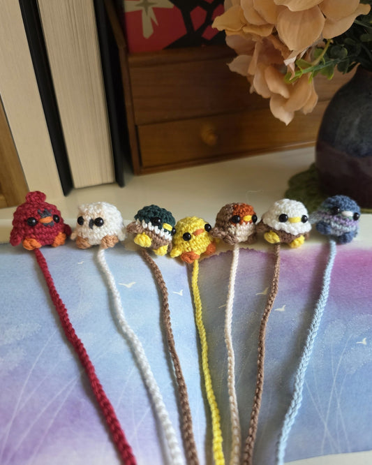 Pebble the Bird Crochet Bookmark