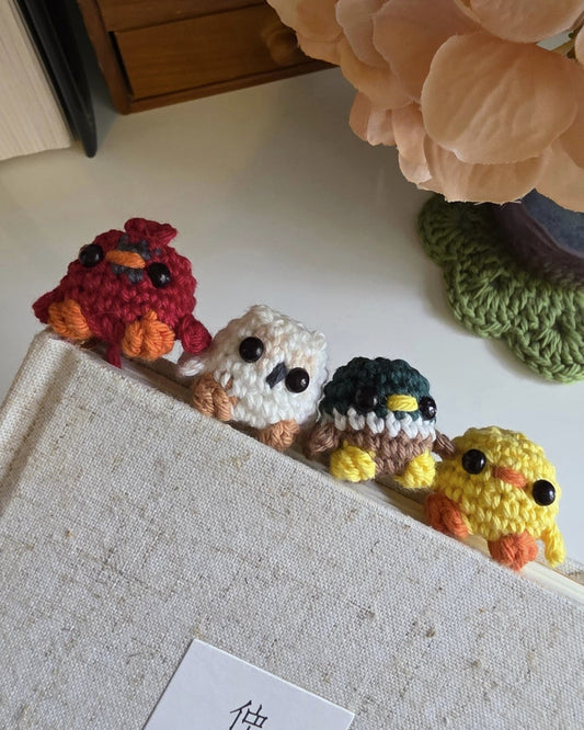 Pebble the Bird Crochet Bookmark