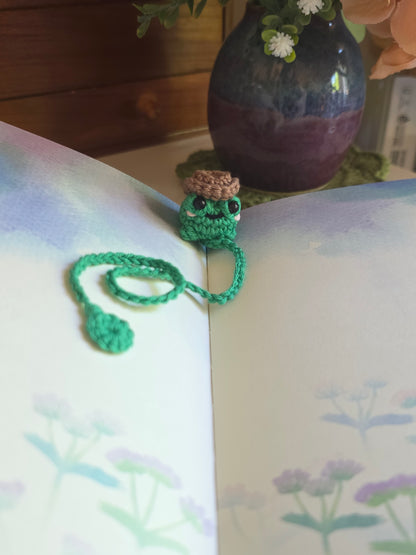 Bug the Frog Crochet Bookmark