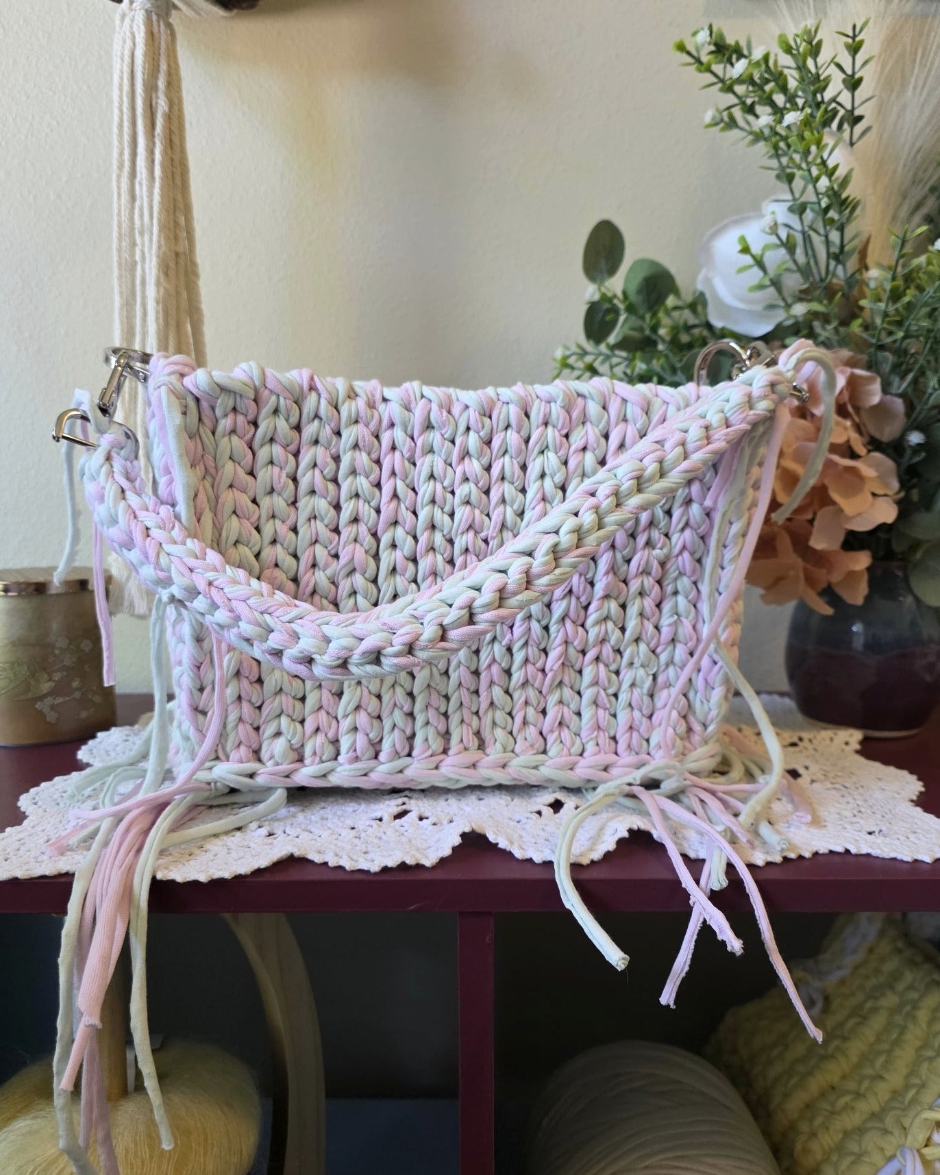 The Storybook Bag - Mint + Pink