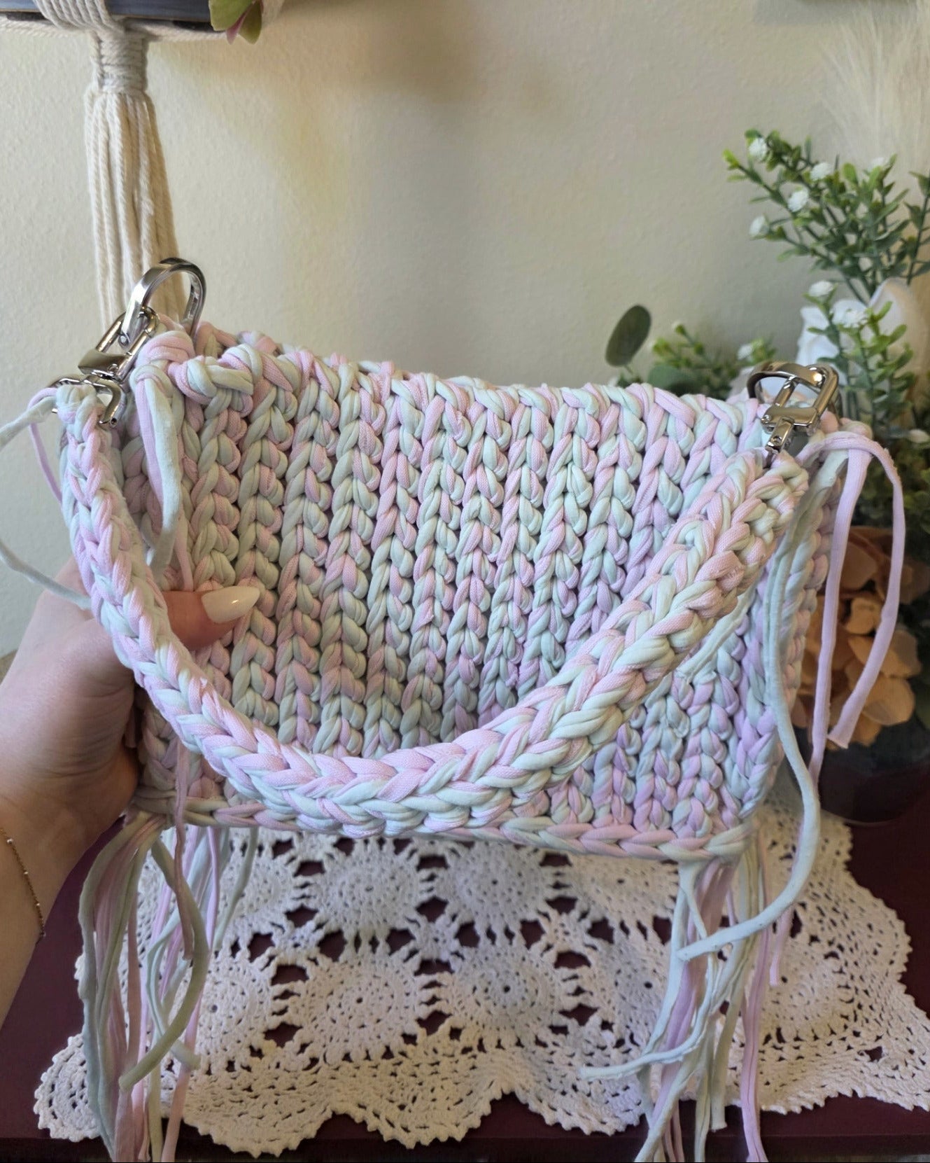 The Storybook Bag - Mint + Pink