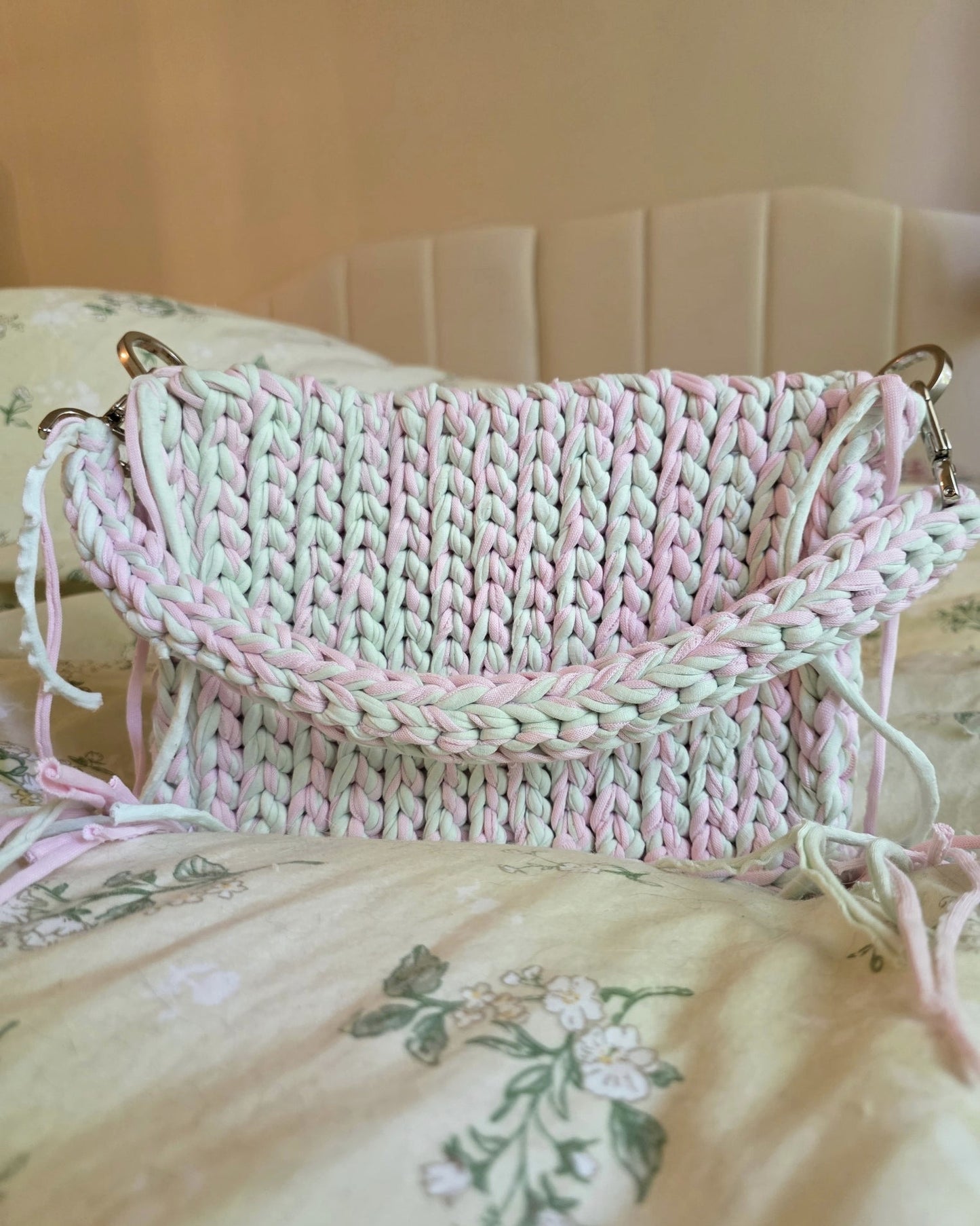 The Storybook Bag - Mint + Pink