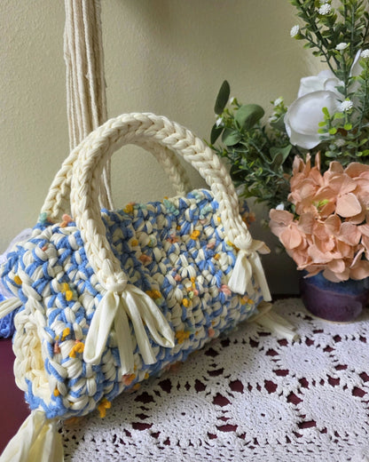 The Little Bow Bag - Blue Confetti