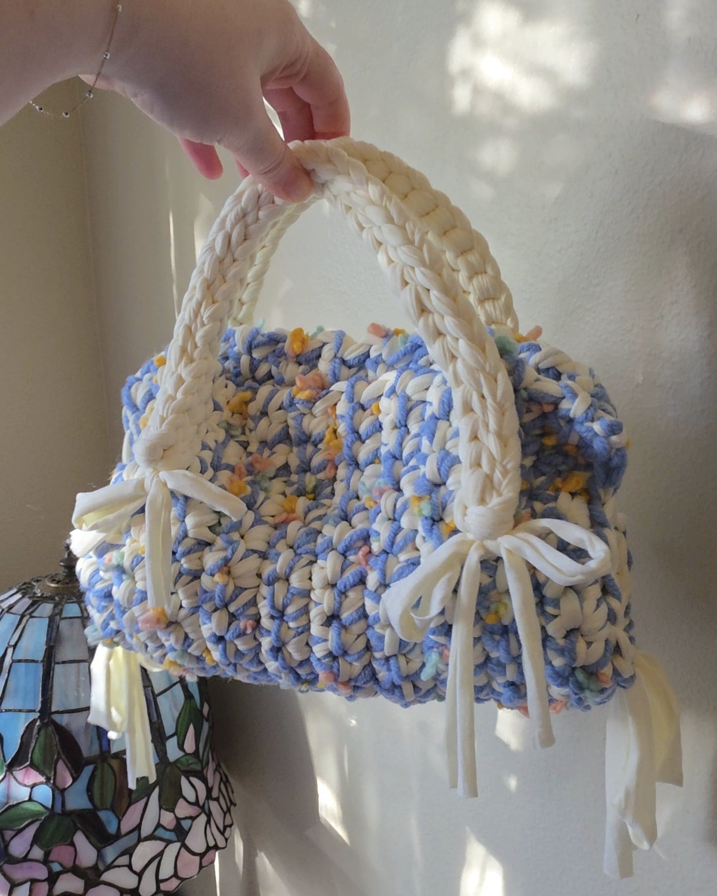 The Little Bow Bag - Blue Confetti